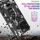 For iPhone 16 Pro Max Camouflage Armor Kickstand TPU Hybrid PC Magnetic Phone Case(Black) - 3