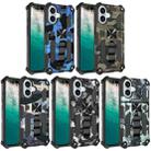 For iPhone 16 Plus Camouflage Armor Kickstand TPU Hybrid PC Magnetic Phone Case(Army Green) - 2