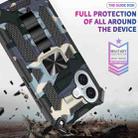 For iPhone 16 Camouflage Armor Kickstand TPU Hybrid PC Magnetic Phone Case(Navy Blue) - 3
