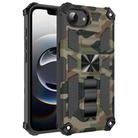 For iPhone 16e Camouflage Armor Kickstand TPU Hybrid PC Magnetic Phone Case(Army Green) - 1