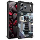 For iPhone 17 Pro Camouflage Armor Kickstand TPU + PC Magnetic Phone Case(Navy Blue) - 1
