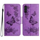 For Samsung Galaxy A16 / A26 5G Butterfly Embossed Flip Leather Phone Case(Purple) - 1