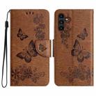 For Samsung Galaxy A16 / A26 5G Butterfly Embossed Flip Leather Phone Case(Brown) - 1