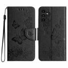 For Samsung Galaxy A36 / A56 5G Butterfly Embossed Flip Leather Phone Case(Black) - 1