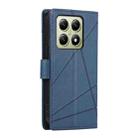 For Xiaomi 14T PU Genuine Leather Texture Embossed Line Phone Case(Blue) - 3