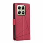 For Xiaomi 14T PU Genuine Leather Texture Embossed Line Phone Case(Red) - 3