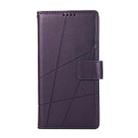 For Xiaomi 14T PU Genuine Leather Texture Embossed Line Phone Case(Purple) - 2