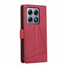 For Xiaomi 14T Pro PU Genuine Leather Texture Embossed Line Phone Case(Red) - 3