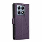 For Xiaomi 14T Pro PU Genuine Leather Texture Embossed Line Phone Case(Purple) - 3