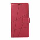 For Xiaomi 15 PU Genuine Leather Texture Embossed Line Phone Case(Red) - 2