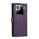 For Xiaomi 15 PU Genuine Leather Texture Embossed Line Phone Case(Purple) - 3