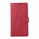 For Xiaomi 15 Pro PU Genuine Leather Texture Embossed Line Phone Case(Red) - 2