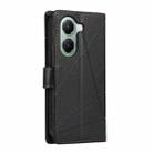 For Xiaomi Poco X7 Pro / Redmi Turbo 4 PU Genuine Leather Texture Embossed Line Phone Case(Black) - 3