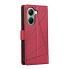 For Xiaomi Poco X7 Pro / Redmi Turbo 4 PU Genuine Leather Texture Embossed Line Phone Case(Red) - 3