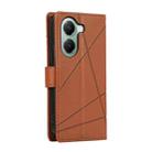 For Xiaomi Poco X7 Pro / Redmi Turbo 4 PU Genuine Leather Texture Embossed Line Phone Case(Brown) - 3