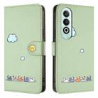 For OnePlus Nord CE4 5G Cartoon Cats Leather Phone Case(Green) - 2