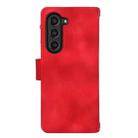 For Samsung Galaxy Z Fold6 Dream 9-Card Zipper Wallet RFID Leather Phone Case with Lanyard(Red) - 3