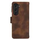 For Samsung Galaxy Z Fold6 Dream 9-Card Zipper Wallet RFID Leather Phone Case with Lanyard(Brown) - 3