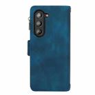 For Samsung Galaxy Z Fold5 5G Dream 9-Card Zipper Wallet RFID Leather Phone Case with Lanyard(Blue) - 3