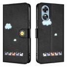 For OPPO A18 4G Cartoon Cats Leather Phone Case(Black) - 2