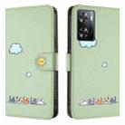 For OPPO A57 5G / 4G Cartoon Cats Leather Phone Case(Green) - 2