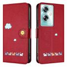 For OPPO A79 5G Cartoon Cats Leather Phone Case(Red) - 2