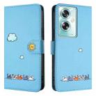 For OPPO A79 5G Cartoon Cats Leather Phone Case(Blue) - 2