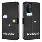 For OPPO A93 5G / A74 5G Cartoon Cats Leather Phone Case(Black) - 2