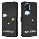 For OPPO Find X3 Cartoon Cats Leather Phone Case(Black) - 2