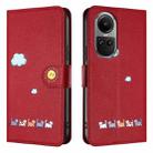 For OPPO Reno10 / Reno10 Pro Cartoon Cats Leather Phone Case(Red) - 2