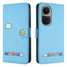 For OPPO Reno10 / Reno10 Pro Cartoon Cats Leather Phone Case(Blue) - 2