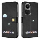 For OPPO Reno10 / Reno10 Pro Cartoon Cats Leather Phone Case(Black) - 2