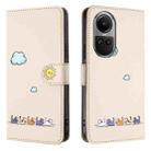 For OPPO Reno10 / Reno10 Pro Cartoon Cats Leather Phone Case(Beige White) - 2