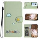 For OPPO Reno11 F Cartoon Cats Leather Phone Case(Green) - 1