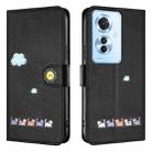 For OPPO Reno11 F Cartoon Cats Leather Phone Case(Black) - 2