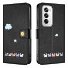 For OPPO Reno12 5G Global Cartoon Cats Leather Phone Case(Black) - 2