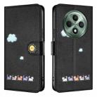 For OPPO Reno12 F 4G Cartoon Cats Leather Phone Case(Black) - 2