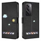 For OPPO Reno12 Pro 5G Global Cartoon Cats Leather Phone Case(Black) - 2