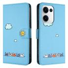 For OPPO Reno13 5G Global  Cartoon Cats Leather Phone Case(Blue) - 2