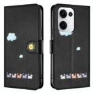 For OPPO Reno13 5G Global  Cartoon Cats Leather Phone Case(Black) - 2