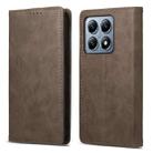 For Xiaomi 14T Pro Business Solid Color Magnetic RFID Leather Phone Case(Brown) - 1