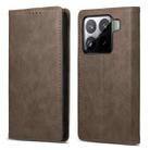 For Xiaomi 15 Business Solid Color Magnetic RFID Leather Phone Case(Brown) - 1