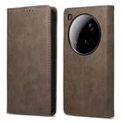 For Xiaomi 15 Ultra Business Solid Color Magnetic RFID Leather Phone Case(Brown) - 1