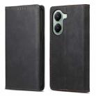 For Xiaomi Poco X7 Pro / Redmi Turbo 4 Business Solid Color Magnetic RFID Leather Phone Case(Black) - 1