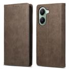 For Xiaomi Poco X7 Pro / Redmi Turbo 4 Business Solid Color Magnetic RFID Leather Phone Case(Brown) - 1