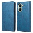 For Xiaomi Poco X7 Pro / Redmi Turbo 4 Business Solid Color Magnetic RFID Leather Phone Case(Blue) - 1
