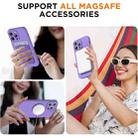 For iPhone 16 Pro Max Silicone Suction Cup MagSafe Phone Case with Screen Film(Purple) - 2