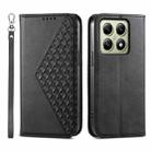 For Xiaomi 14T Cubic Grid Calf Texture Magnetic Leather Phone Case(Black) - 1