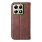 For Xiaomi 14T Cubic Grid Calf Texture Magnetic Leather Phone Case(Brown) - 3