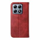 For Xiaomi 14T Pro Cubic Grid Calf Texture Magnetic Leather Phone Case(Red) - 3